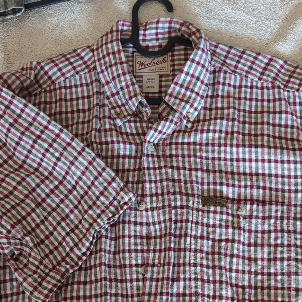 Woolrich Red and White Plaid Casual Shirt